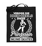 Chorchester Echte Prinzessinnen tragen Inline Skates - Jutebeutel (mit langen Henkeln)