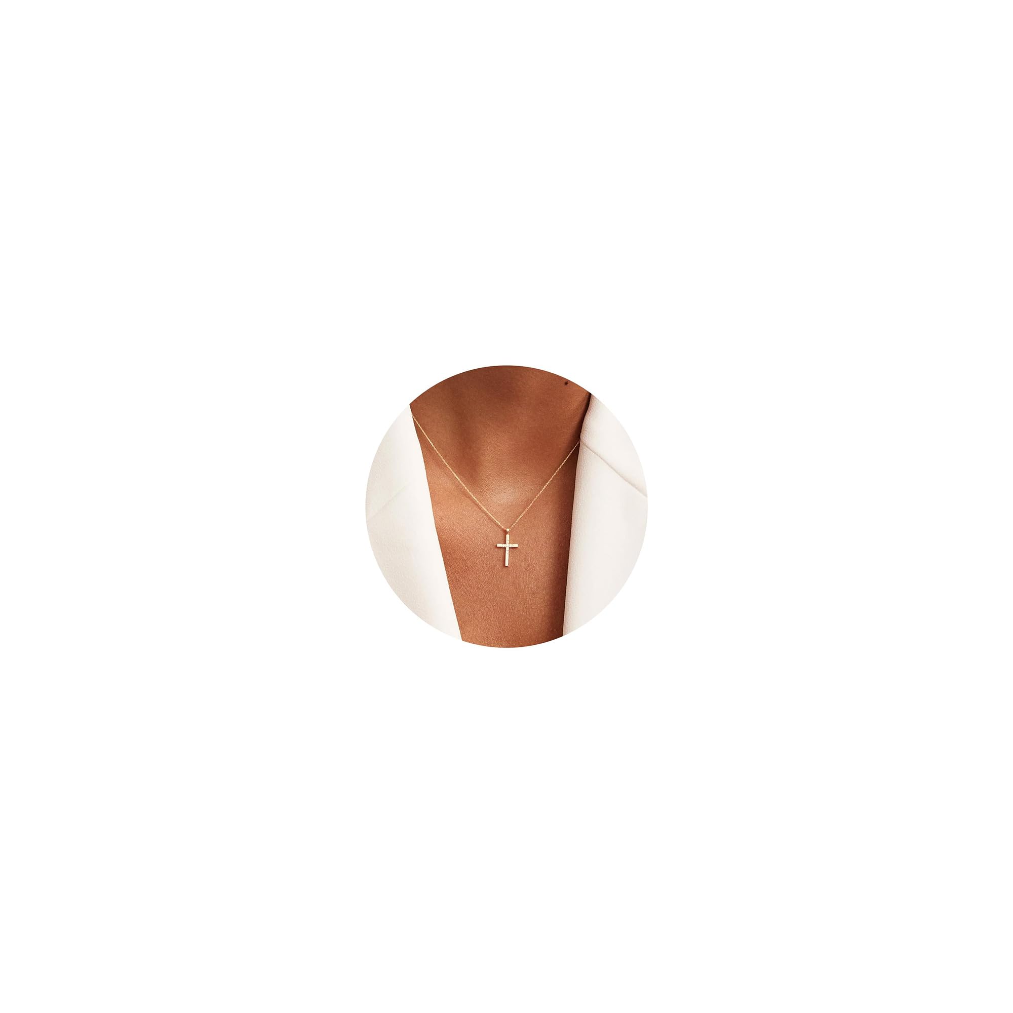 TINGN Kommunion Geschenke für Mädchen Frauen - Kreuz Kette Damen, 14K Gold Vergoldet Kette mit Kreuz Anhänger Elegante Choker Halskette Christentum Schmuck Damen Konfirmation Geschenke für Mädchen