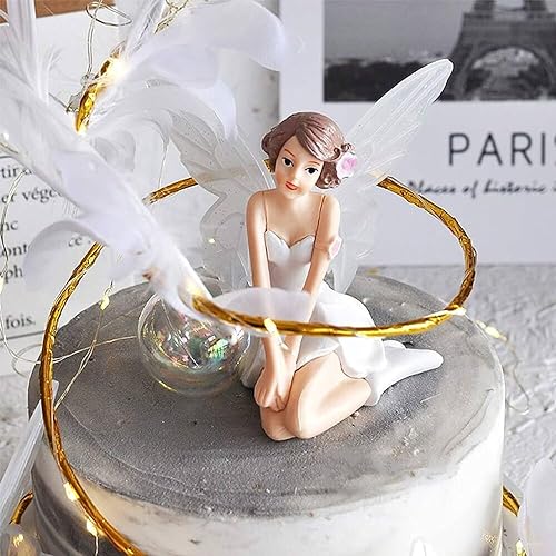 Image of Fairy Trio: 3-Piece Toy Set /Decoration Items for Cake /Home /Office Table & It Can be Used as Playing Mini Fairy Toys for Girls (White)