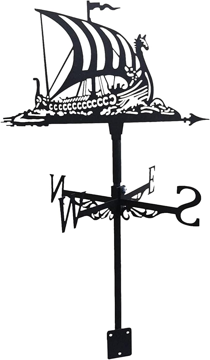 Sailing Ship Weathervane,Weathervane in The Garden and Outdoors,Pirate Ship Weathervane,Roof Mounted Weathervane for Sheds,Yard Decor Garden Weathervane,B (Normal B)
