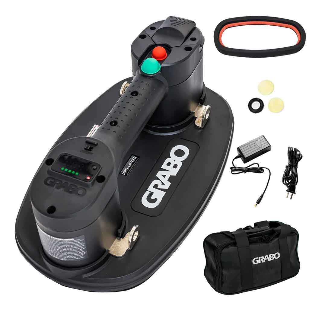 GRABO PRO-Lifter-20 Ventosa de vacío eléctrica con pantalla digital, función de encendido/apagado automático para madera, paneles de yeso, granito, vidrio, azulejos, porcelana