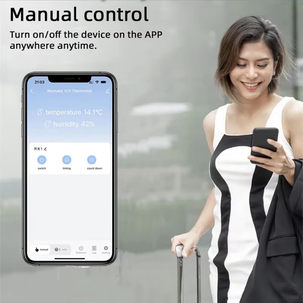 Tuya Smart Life WiFi Commutateur Relais Température Humidité Surveillance Thermostat Capteur Passif Contact Sec AC 85-250V