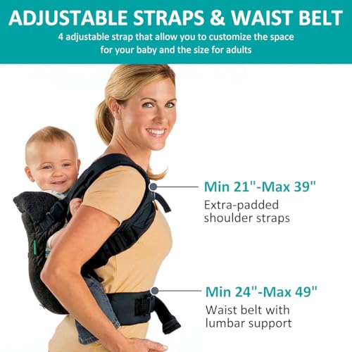 Image of SNOWIE Soft Baby Carrier for 6.8-14.5KG 4 in 1 Adjstable Baby Carrier with Lumbar Support Kangaroo Toddler Carrier Baby Carry Bag Face-in /Face-Out Baby Wrap Carrier for Newborns, Infant 0-36 Months