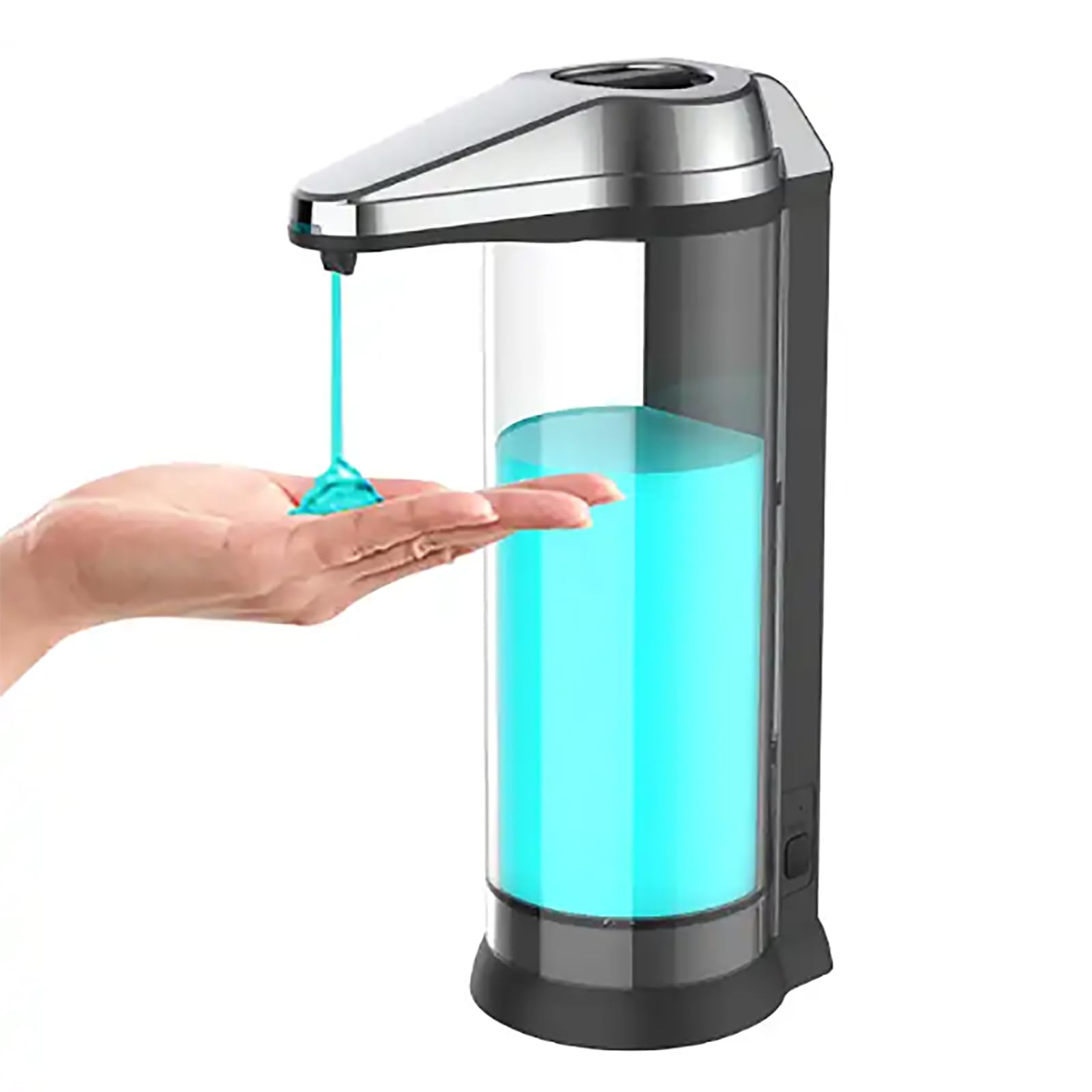 ERICAT Dispenser Automatico di Sapone, Macchina per Detersivo per Piatti Senza Contatto con Sensore di Movimento Intelligente, Volume di Sapone Regolabile a 6 Marce E Serbatoio da 450 Ml, per La Casa