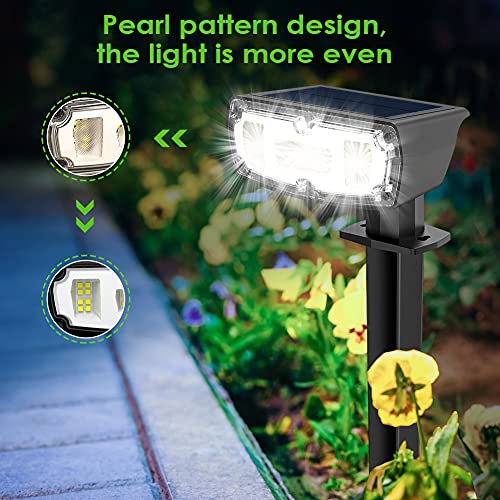 OUSFOT Solar LED Spotlights Outdoor IP67 Solar Garden Lights 4 Pack Solar Lights 2 Lighting Modes for Garden Yard Driveway Walkway - Image 2