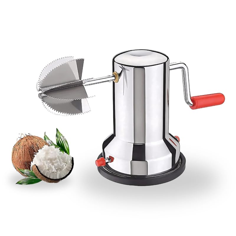 Drumstone ๐๐ ๐๐๐๐ซ๐ฌ ๐๐๐ซ๐ซ๐๐ง๐ญ๐ฒ Stainless Steel Coconut Scraper Manual, Coconut Grater Machine for Kitchen Dry Coconut Grater Machine, Coconut Crusher Manual Hand Roller