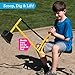 Ride on Crane Digger w Safer Stabilizing Base- Kids Outdoor Digging Excavator Play Toy-100lb Capacity- Swing & Scooper Grab Function, 360 Degrees Rotation Seat- Backyard Sandbox, Dirt, Snow- Xmas Gift