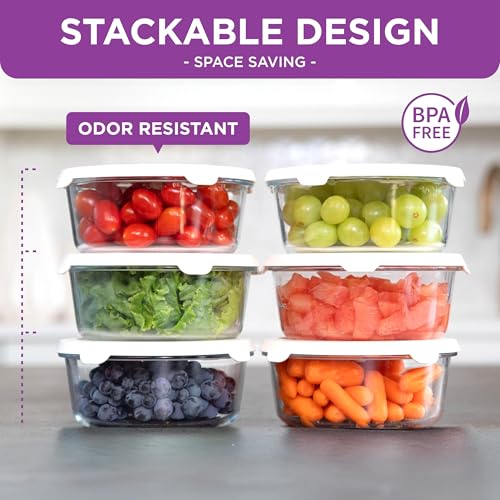 Image of HOLDN' STORAGE Vacuum Food Storage Containers, Set of 6 Glass Containers & Electronic Pump - Keep Food Fresh Longer, BPA-Free Glass, Leak-Proof, Ideal for Meal Prep, Marinating