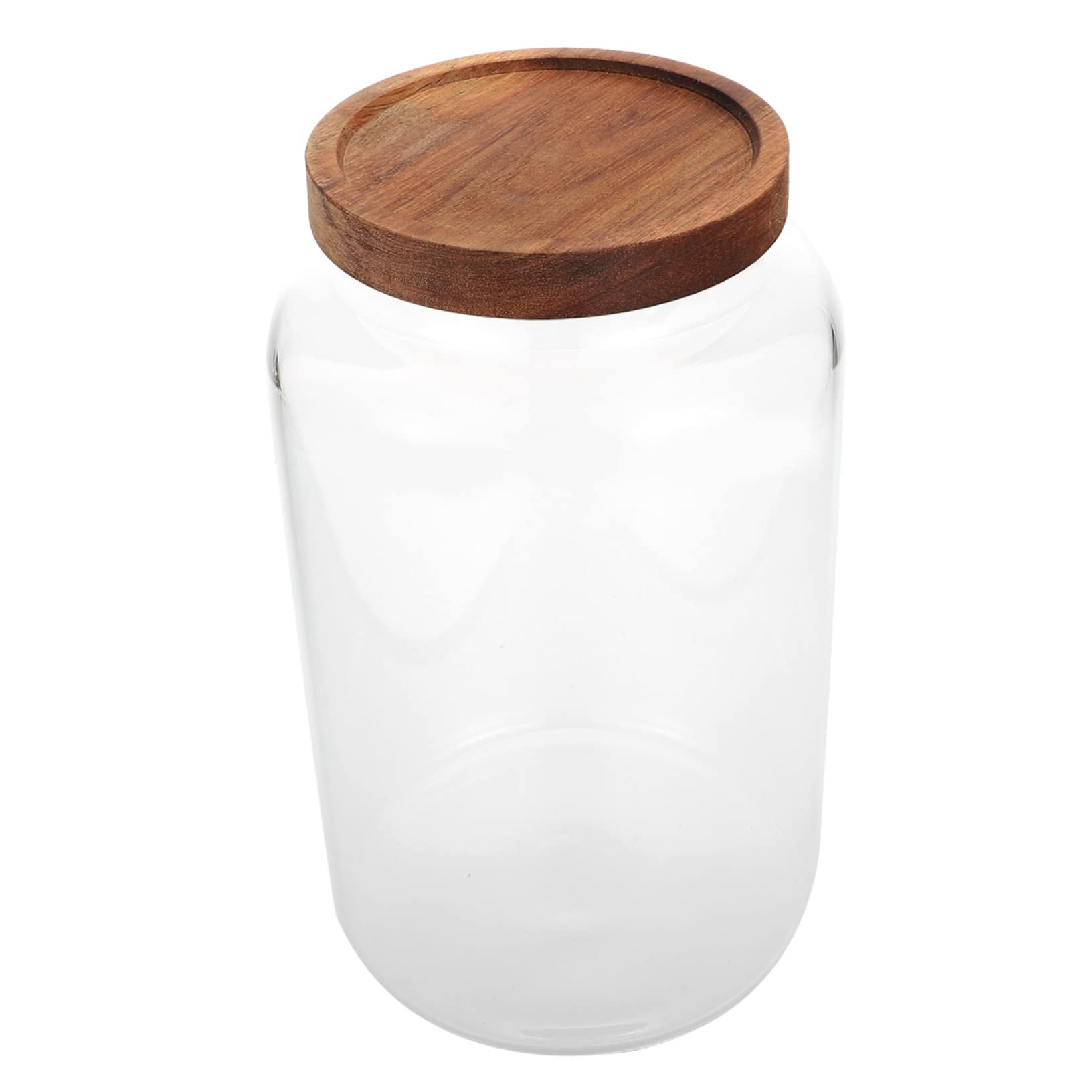 Tarro de Cristal de Cocina 2.8l con Tapa de Madera y Cierre