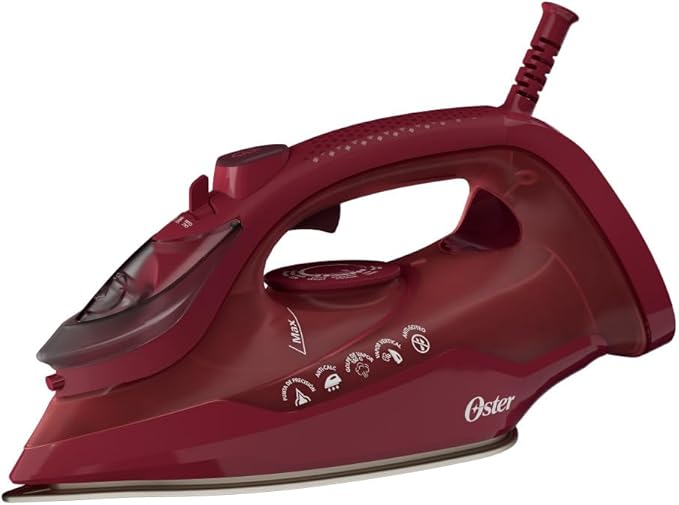 Oster Plancha de Vapor, AeroGlide S7200, con Golpe de Vapor 180 g/min, Recubrimiento Metálico Cerámico, Suela con más Cobertura, Tecnología Aeroceramic, Antigoteo, Rojo, GCSTAC7201-013 : Amazon.com.mx: Hogar y Cocina
