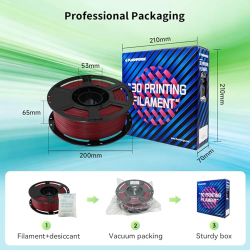 Image of FLASHFORGE High Speed PLA+ 3D Printer Filament Ruby Red, Enhanced Melt Flow for Faster, Smoother Prints, 500mm /s Rapid Printing, Feature Sleek Matte Finish, Rich and Solid Color