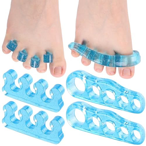 DR. JK- ToePal Gel Toe Separator, 2 Pairs, Toe Spacers, Toe Straightener, Hammer Toe Straightener, Toe Spreader, Toe Stretcher, Toe Corrector for Women and Men, Bunion Corrector