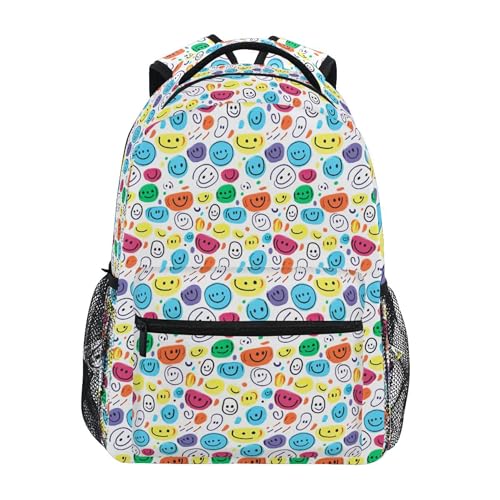 Smiley Face Kids Backpack for Boy Girl Bookbag School Bag Daypacks for Women B0403798