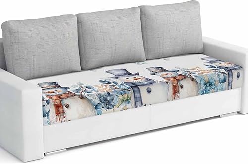 Fundas de cojín elásticas de eucalipto de muñeco de nieve para sofá, seccional/individual/L/T, funda protectora para muebles con parte inferior