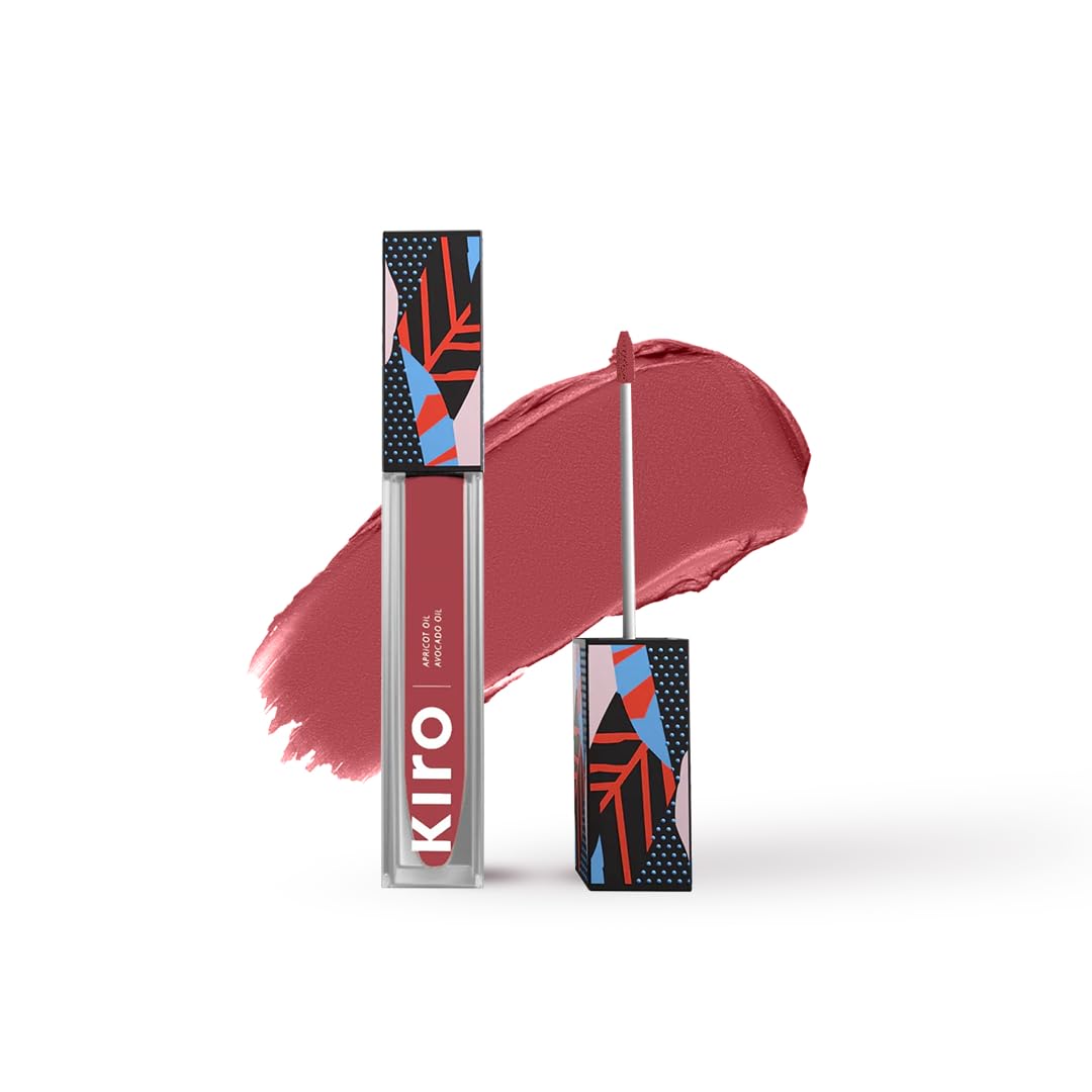 Kiro Non-Stop Airy Matte Liquid Lipstick - Sugar Petal (Brownish Pink), 5ml | Super-Pigmented, Long-Lasting, hydrating | Waterproof, Smudge-Proof, Lightweight | Infused with Avocado & Apricot Oil