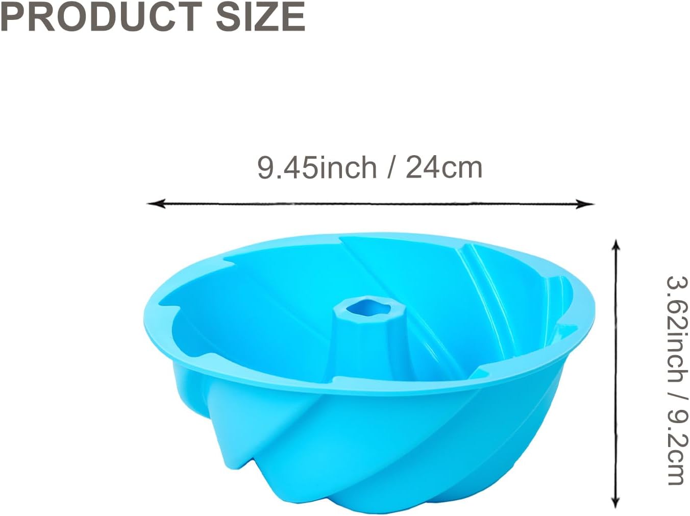 Silicone Cake Pan Baking Mold 9.45 Inch Round for Jello, Cake, Gelatin Non Stick Easy Release(Blue) - Image 2