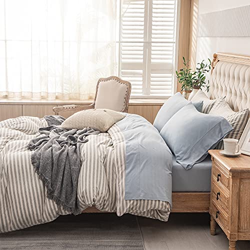 PURE ERA Jersey Knit 4pc Bed Sheet Set 100% T-Shirt Heather Cotton Super Soft Comfy Breathable Fits Mattress Up to 20" Extra Deep Pocket (Solid Light Blue, King)