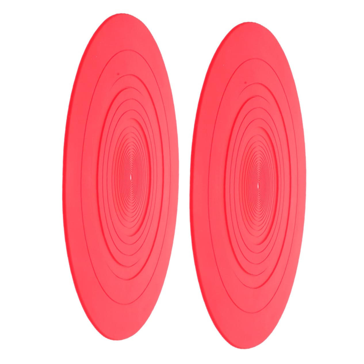 VICASKY Tappetino in Silicone Antistatico Sostituzione Piastra Giradischi 2 Pezzi Protezione Dischi Rosso per Giradischi Vinile