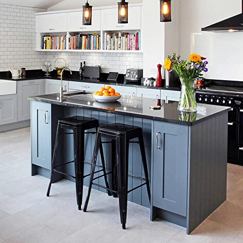 Yaheetech 30 Inches Metal Bar Stools High Backless Stools Bar Height Stools Patio Furniture Indoor/Outdoor Stackable Kitchen Stools Dining Chair Set Of 4 #TOP7