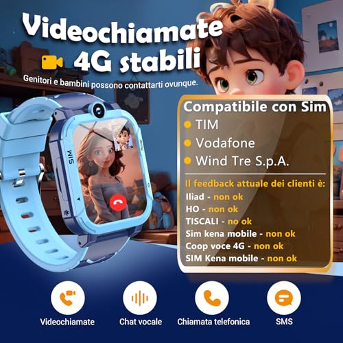 Blackview Smartwatch Per Bambini, Smartwatch Con Chiamate Gps 4G, Chat Vocale, Videochiamata, Sos, Gioco, Fotocamera, Calcolatrice, Contapassi, Sveglia, Per Ragazzi E Ragazze, Batteria Da 800 Mah - 2