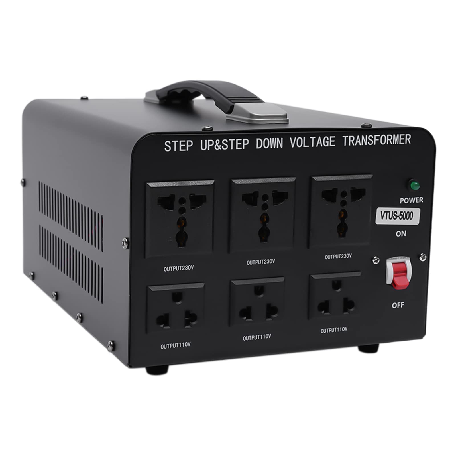 5000W Voltage Converter Transformer Heavy Duty Step Up/Down Convert from 110-120 Volt to 220-240 Volt and from 220-240 Volt to 110-120 Volt with Circuit Breaker Protection
