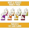 Serenity Kids 6+ Months Baby Food Pouches Puree Made With Ethically Sourced Meats & Organic Veggies | No Sugary Fruits or Added Sugar | Allergen Free | 3.5 Ounce BPA-Free Pouch | Variety Pack | 8 Count