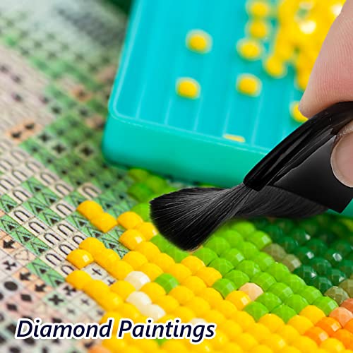 Grevosea 4 Pieces Paint Flat Brush Applicator Black Modge Podge Brushes Artist Drawing Brush Basic Diamond Painting Brush For Gesso Oil Paint Watercolor Furniture Brush Cleaner (Black) #TOP5