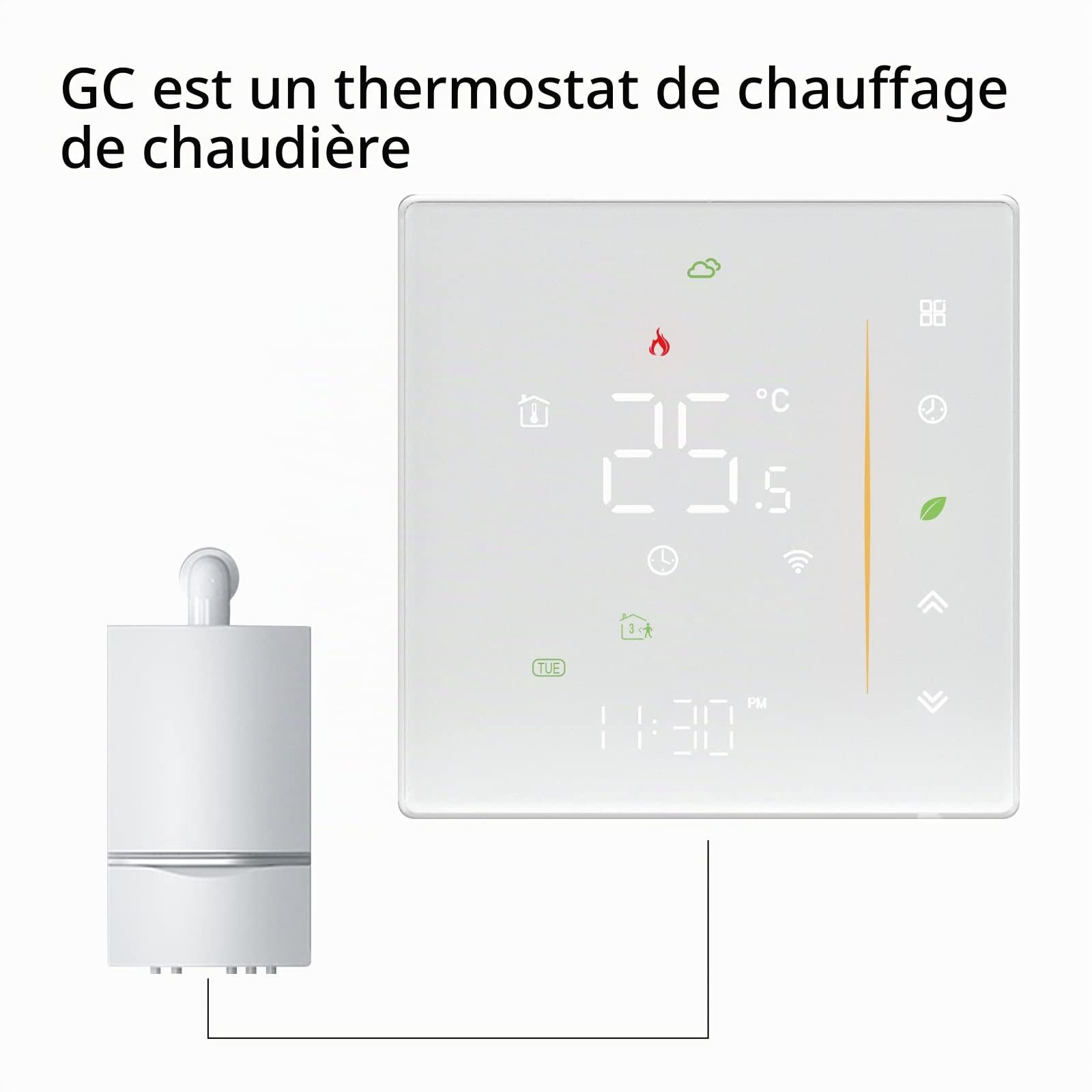 MOES Tuya WiFi Thermostat Intelligent Chaudière | Pour chaudière à gaz 5A, programmable, contrôle sans fil Tuya/Smart Life, fonctionne avec Alexa