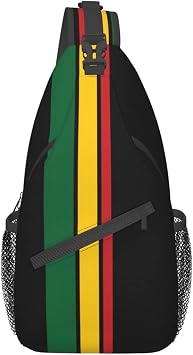 Vintage Jamaican Flag Sling Backpack Travel Hiking Daypack Cute Jamaica Flag Crossbody Shoulder Bag