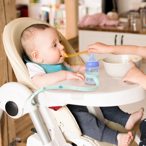 Miniatura 2 de Correas de juguete para bebé, 2 clips de silicona para chupete, soporte para biberón manos libres, correas ajustables y elásticas para cochecitos,