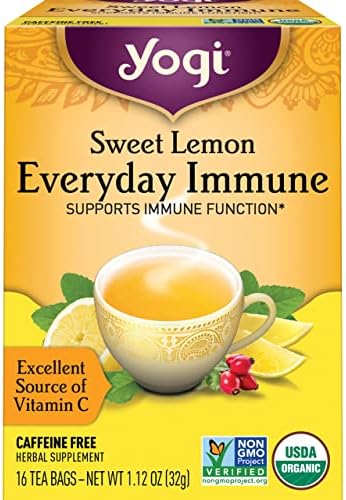 Yogi Tea - Sweet Lemon Everyday Immune (4 Pack) - Supports Immune Function - 64 Tea Bags