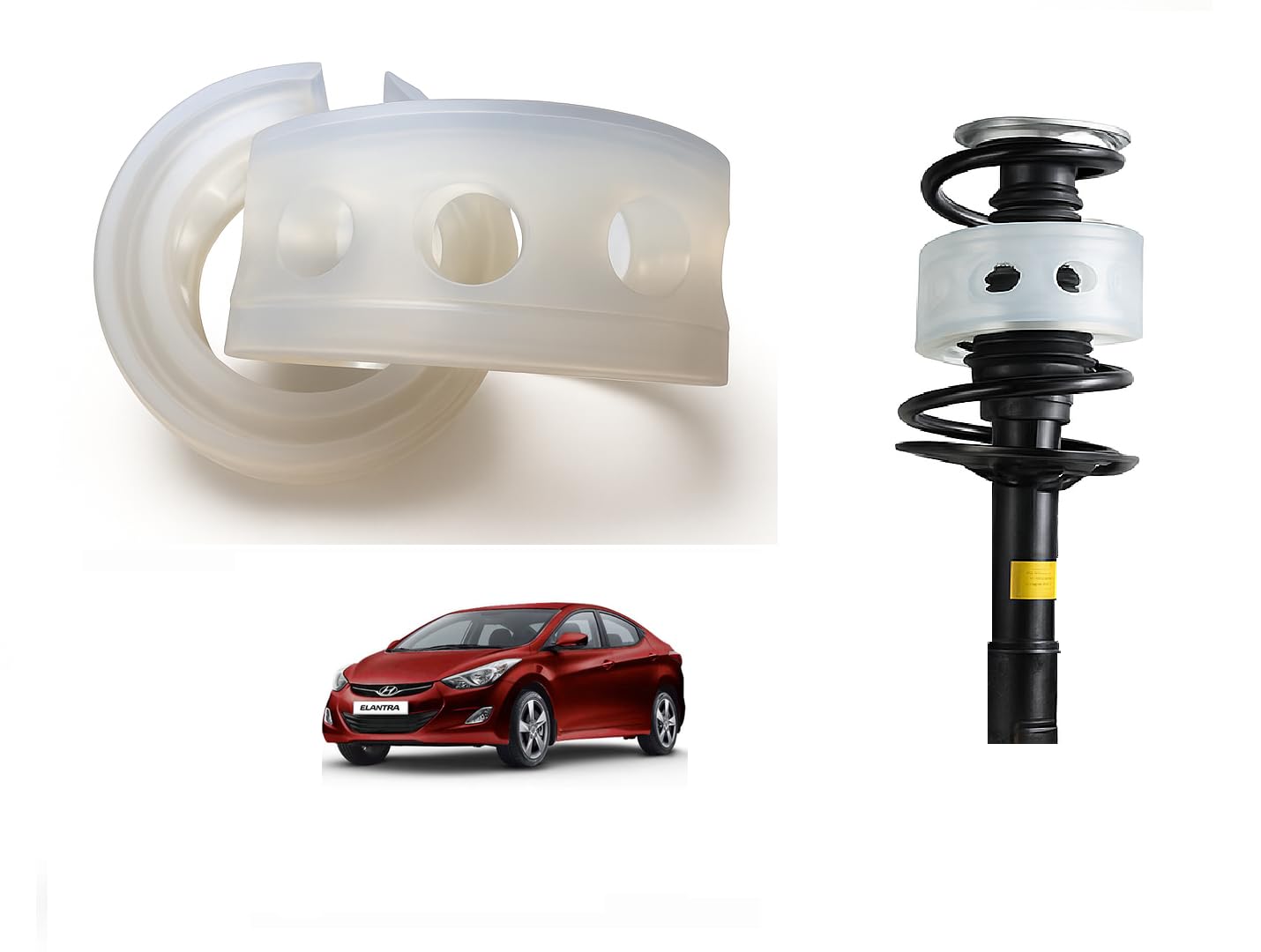 Autoclean Front Car Coil Spring Buffer Kit For Increasing Car Height, Car Cushioner, Shock Absorber And Stabilizer Suspension Accessories For Elantra [2012-2015]- Size B-image-39