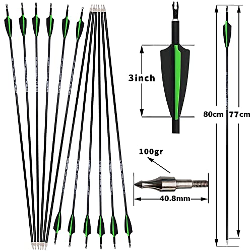 ZSHJGJR カーボン矢 30インチ 500スパイン