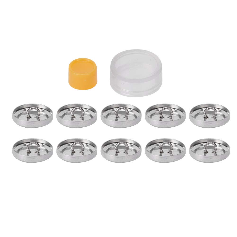Self Cover Buttons Kit, Round Fabric Covered Button with Flat Backs 1 Buckle Tools and 10 Buckle Base Set - Image 3