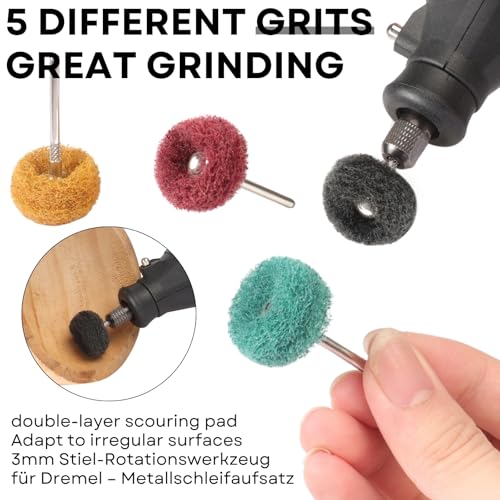 Shineboc 100 Pieces Abrasive Wheels, 25mm Abrasive Buffing Polishing Wheels Set with 1/8" (3mm) 80 Grit for Dremel Rotary Tools - Image 3