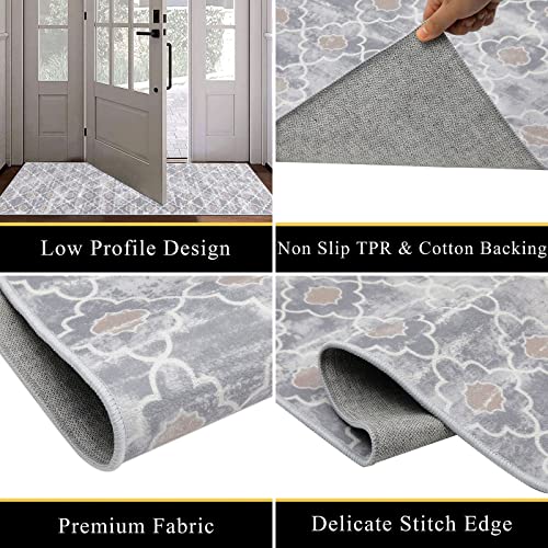 Vaukki Moroccan Hallway Runner Rug, Vintage Soft Laundry Rug Runner, Non Slip Entryway Runner Mat, Washable Throw Rug Floor Carpet For Bathroom, Entryway, Kitchen And Bedroom,2'X8' #TOP2