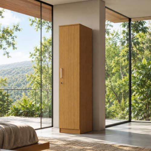 Wakefit Wardrobe for Bedroom | 1 Yr Warranty | Cupboard for Bedroom, Almirah, Wooden Wardrobe, Multi-Shelves Storage, Density:680–750 kg/m³, Free Installation from Brand (Hunor - Urban Teak)