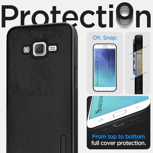 Image of Jkobi Back Cover Case for Samsung Galaxy J7 2015 (Textured Grip Design | Camera Protection | Slim and Light Weight | Soft Touch and Feel | Black)
