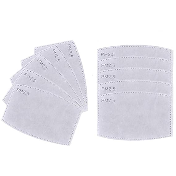 Carbon Filter for Mask, 20pcs Activated Carbon Filter Insert 5 Layers Replaceable Protective Filter for Men Women