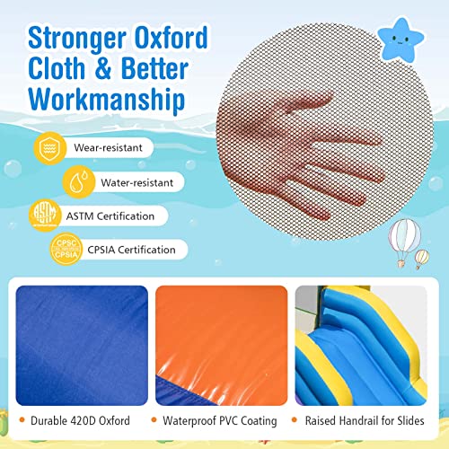 BOUNTECH Inflatable Water Slide, Ocean Kids Water Park Jump Castle w/Ball Pit & Splash Pool, Water Slides Inflatables for Kids, Blow up Water Slide Bounce House with Blower for Outdoor Backyard Gifts - Image 6