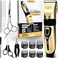 PetKing Premium Dog Clippers Dog Grooming Kit Grooming Clippers Professional for Thick Hair Coats Pet Clippers Kit for Dogs Cats Pets Cordless Silent Dogs Hair Trimmer Clipper Shaver Set Low Noise