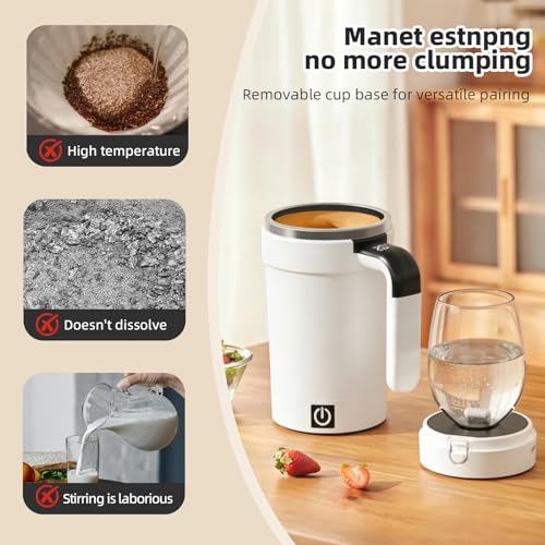 Taza electromagnética auto mezclable NKU 380 ml blanca miniatura 3