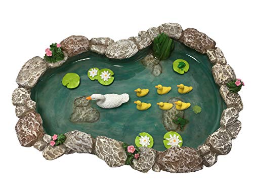 Glitzglam Duck Pond -Mother And Ducklings! A Miniature Duck Pond For A Miniature Fairy Garden And Miniature Garden Accessories #TOP4