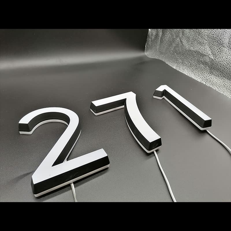 Número de Casa Números de casa Acrílico 3D Placas de puerta modernas de acero inoxidable Letra de letra de letrero Número de dirección for casa (Color : 1, Size : 20CM_SIDE PAINTED BLACK)