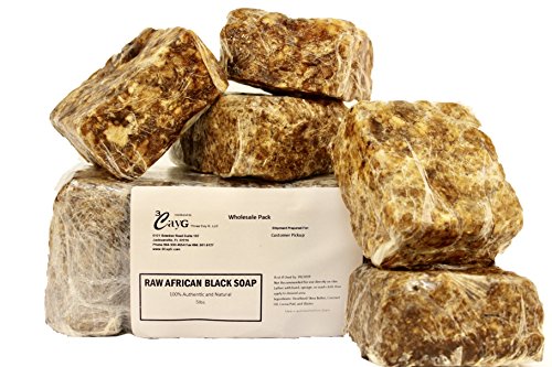 African Black Soap 5LBS Raw Organic Black Soap Hand made in Ghana (5) Individually Wrapped 1LB Bars Wholesale