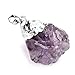 Top Plaza Reiki Healing Crystal Stone Pendant Necklace Irregular Natural Raw Amethyst Gemstone Necklaces for Womens
