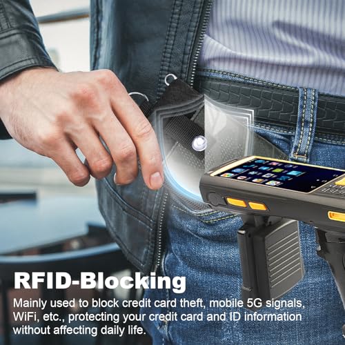 Image of Minimalist RFID Wallet with Lanyard, Multi-functional ID Case with 2 Zipper Pockets and Key Chain for Men and Women, Tactical Badge Pouch Cards Holder, Coin Purse for Travel Sports - Two-Tone