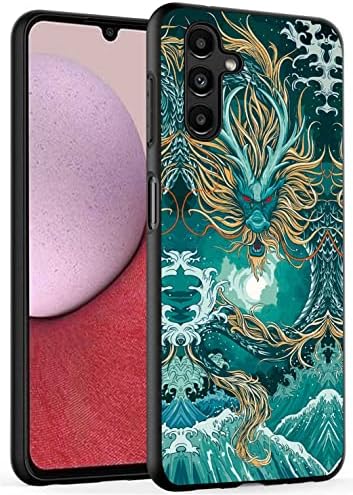 Lmposla for Galaxy A14 5G Case, Matte Black Slim Ultra-Thin Flexible Soft TPU Shockproof Anti Slip Protective Case Cover for Samsung Galaxy A14 5G (Dragon)