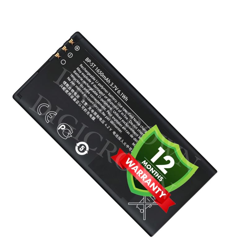 Image of Original BP-5T Battery Compatible for Nokia Lumia 820 - (1450mAh) - 1 Year Warranty
