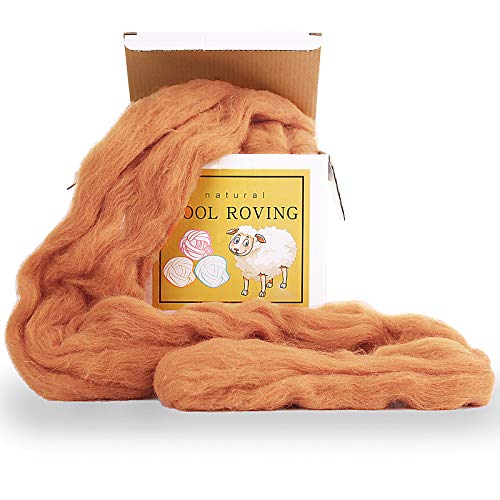 Wool Roving Bulk - 8.82oz Super Wool Chunky Yarn, Wool Roving Top for Needle Felting, Soft Felting Wool Supplies for Hand Spinning, Felting, Blending, Weaving and DIY Craft